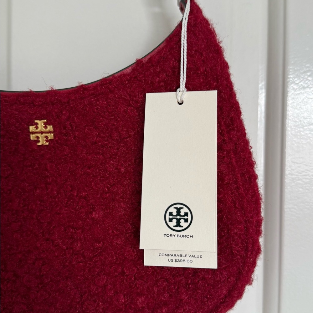 Tory Burch Textured Red Bag with Gold Logo - NWT